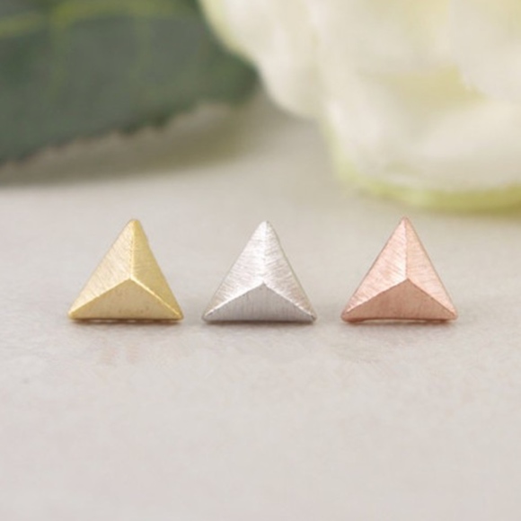 2 for $18 Silver Triangle Stud Earrings - Picture 5 of 5